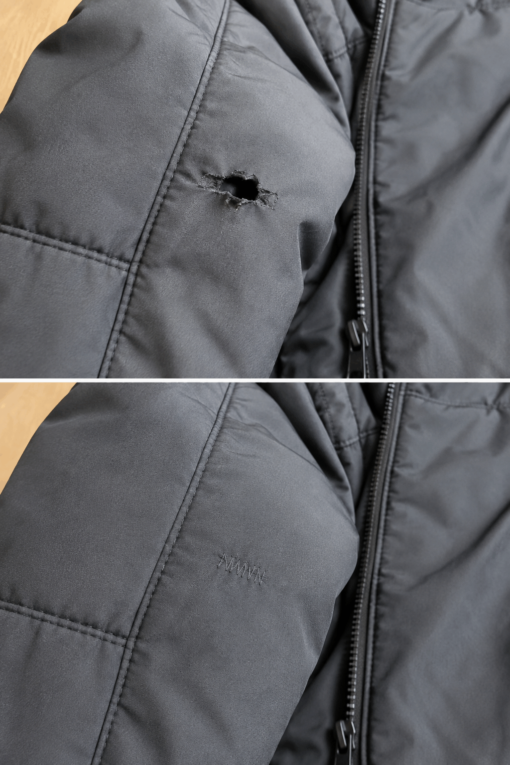 Pourquoi remplacer votre veste alors qu&rsquo;un petit trou peut souvent être réparé ?