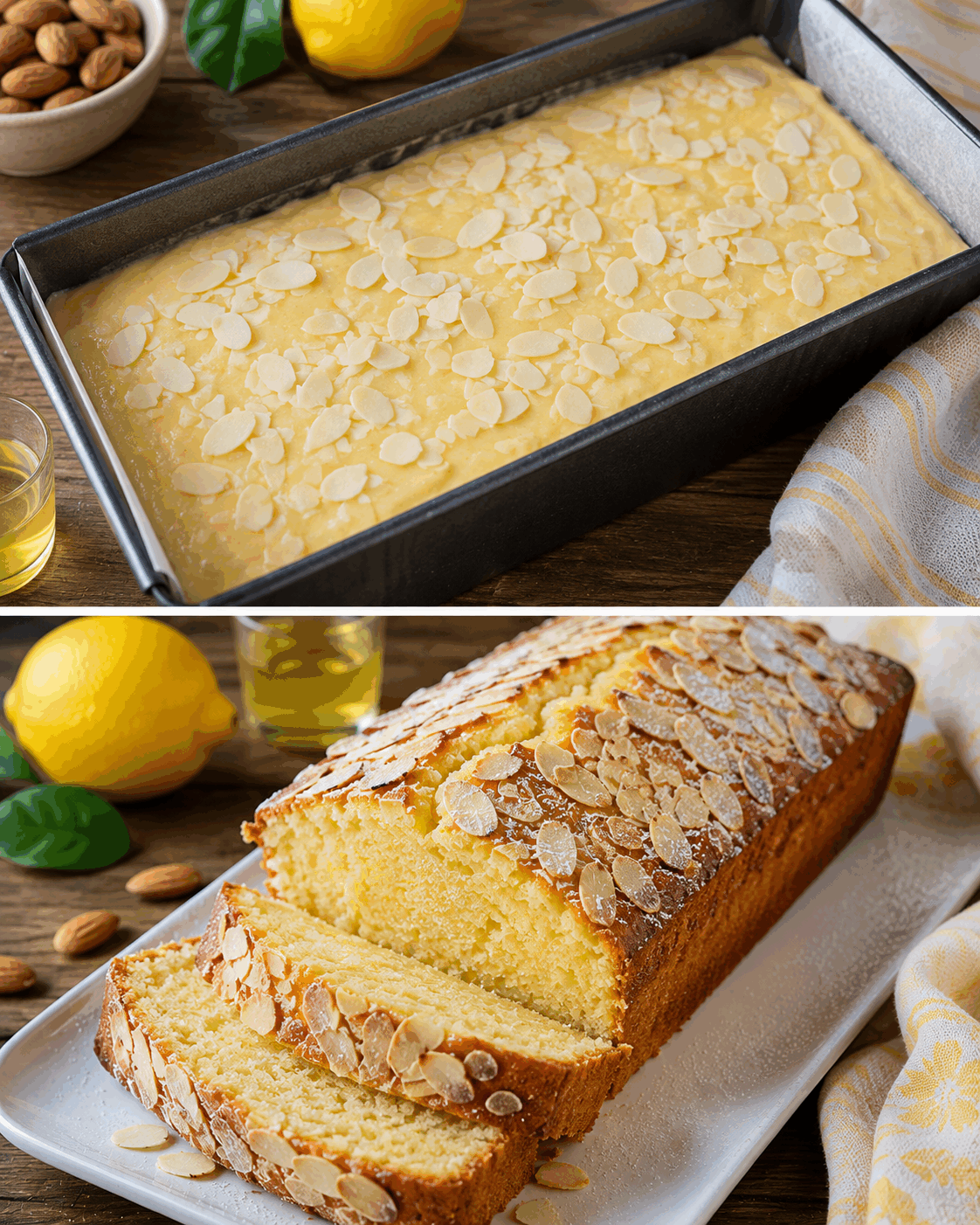 Le secret de ce cake aux amandes si parfumé ? Une touche de limoncello dans la pâte