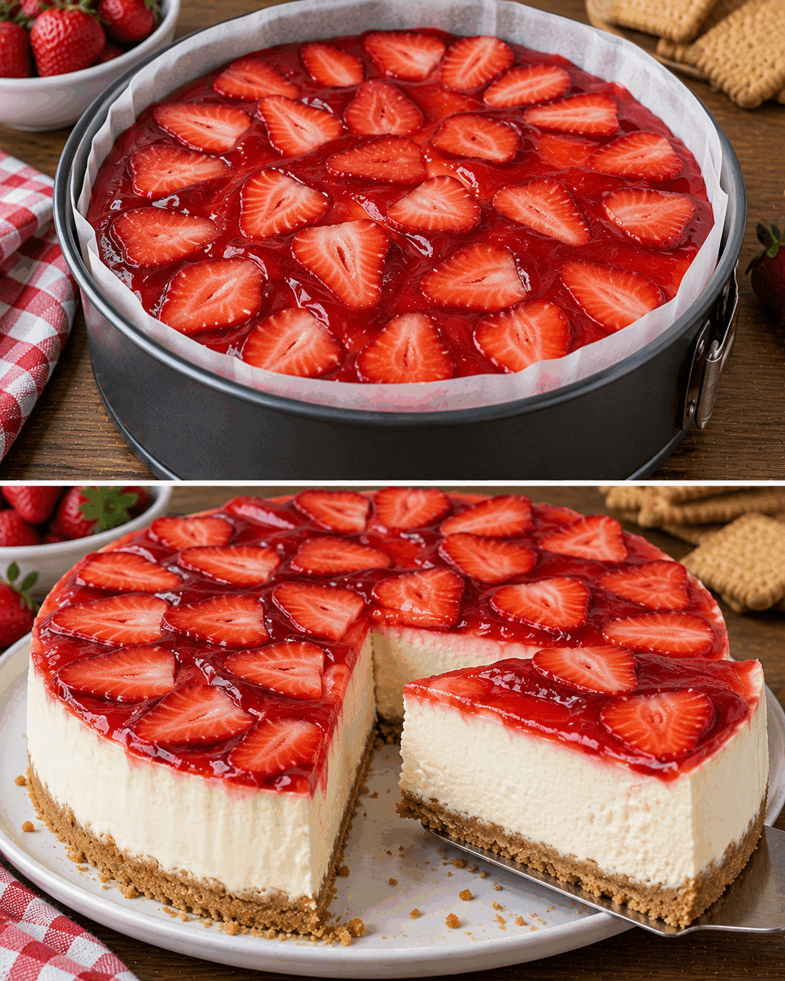 Un simple cheesecake aux fraises… mais attendez de découvrir cette texture incroyablement crémeuse !