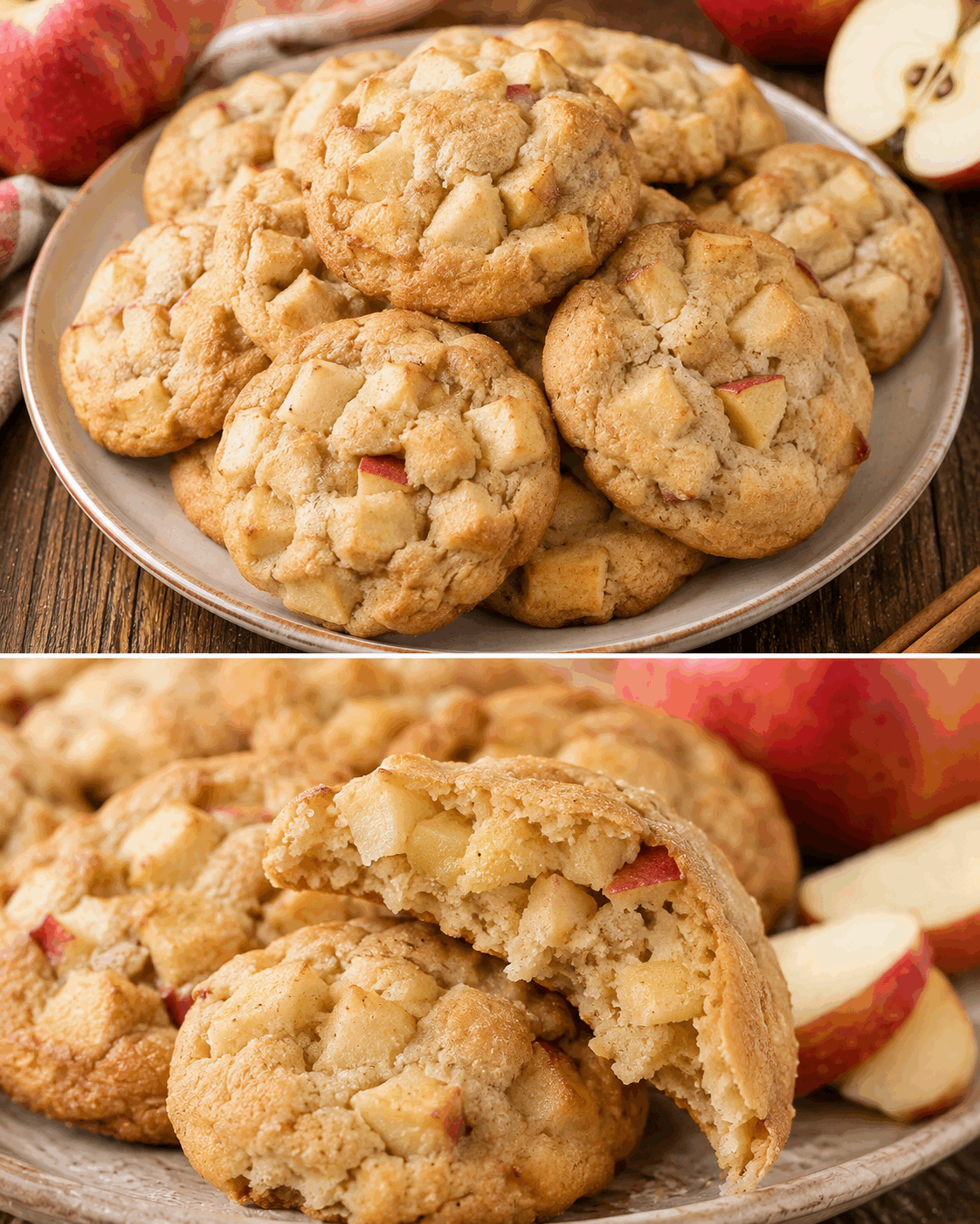 Des biscuits qui restent incroyablement moelleux ? Le secret se cache dans les morceaux de pomme !