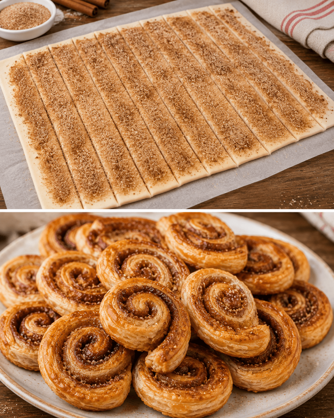 Une simple pâte feuilletée et de la cannelle… mais attendez de voir ce qu’elles deviennent en 15 minutes !