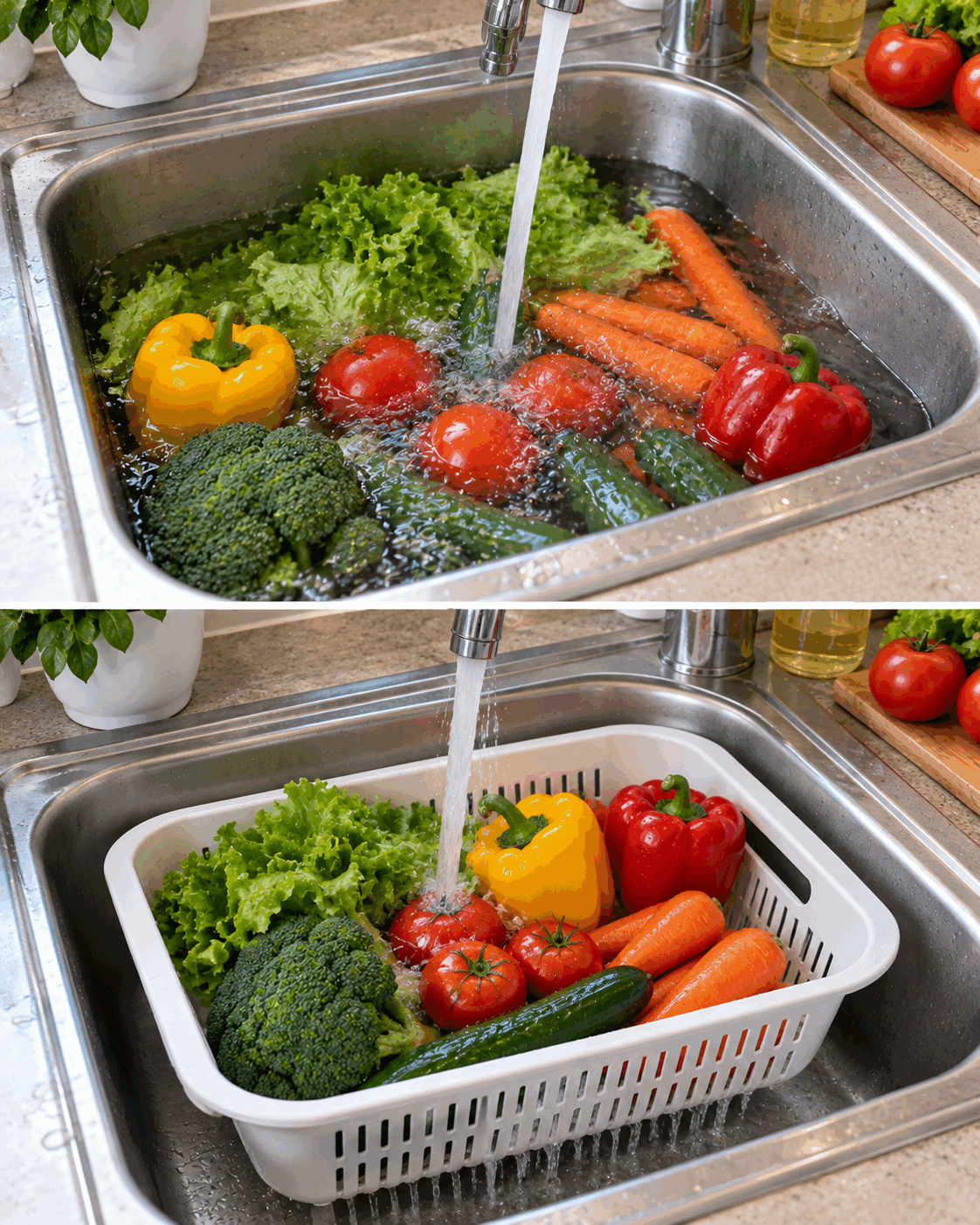 Vous lavez vos légumes dans l’évier ? Cet objet que vous avez peut-être déjà peut vous simplifier la tâche