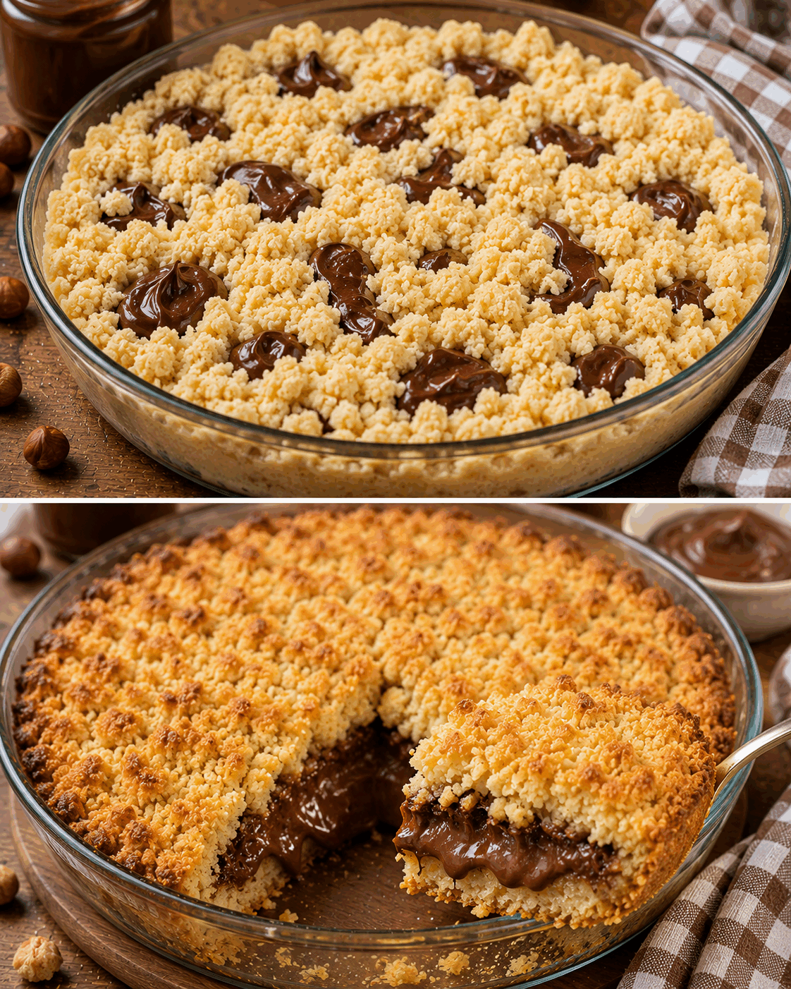 Crumble croustillant, cœur au Nutella et texture fondante : difficile de résister à ce dessert