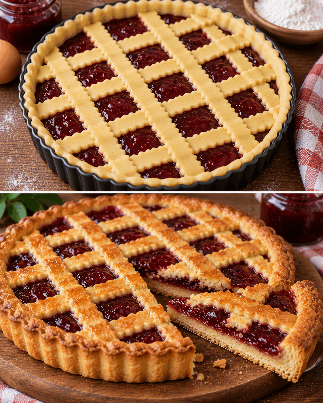 Cette tarte à la confiture est préparée sans beurre… attendez de voir sa pâte à la découpe