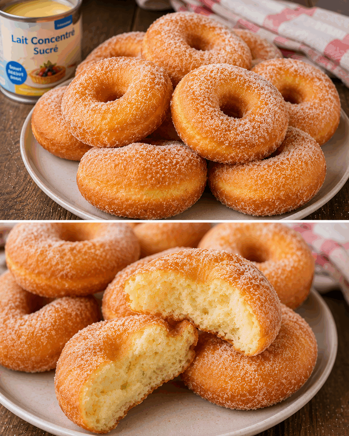Du lait concentré dans la pâte… et regardez comme ces beignets deviennent moelleux !