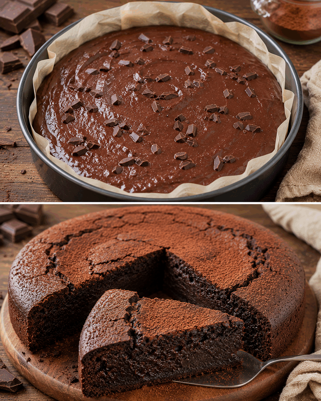 Ni œufs ni beurre… mais attendez de découvrir la texture de ce gâteau au chocolat noir !
